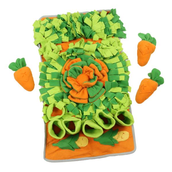 4 Layer Carrot Snuffle Mat For Dogs Cat Fleece Felt Slow Feeding Pet Training
