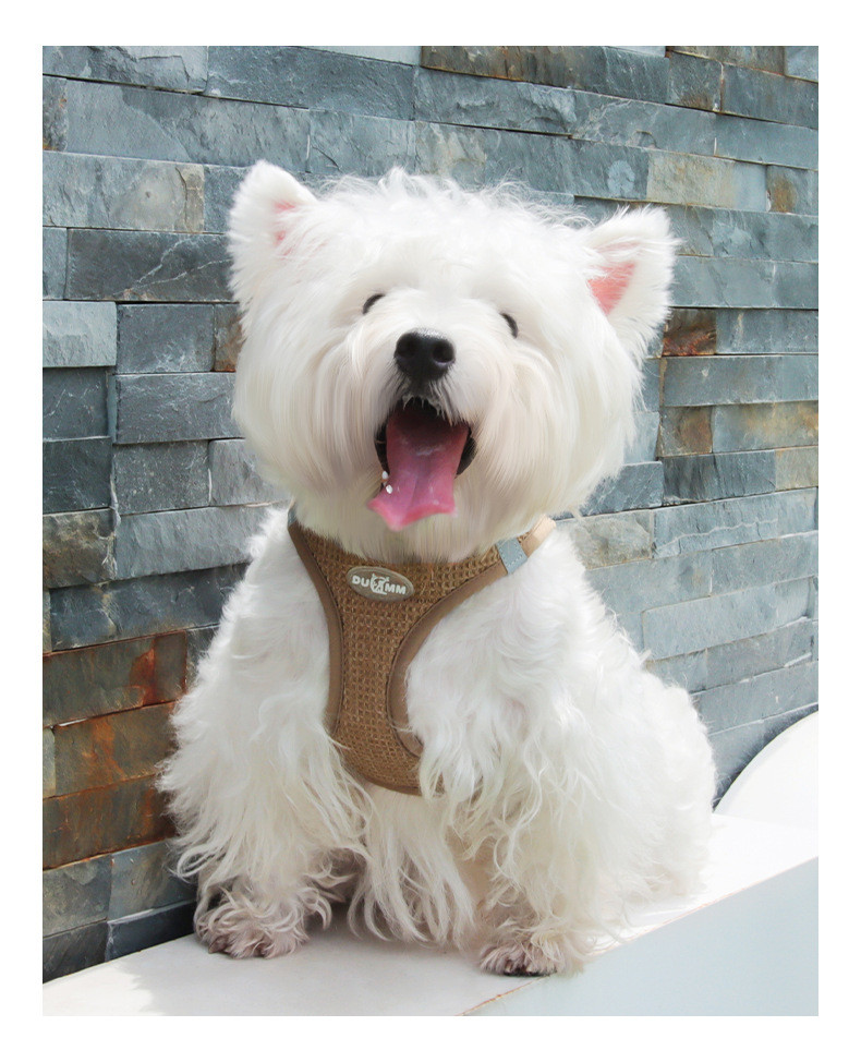 Reflective Strips Pet Harness Vest Waffle Fabric For Small And Cats