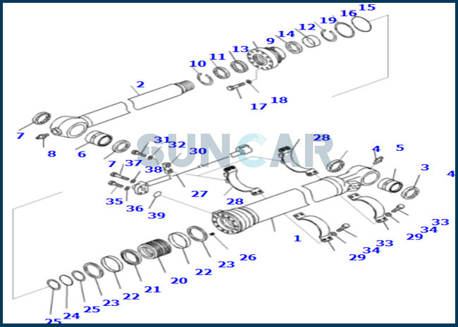 707-99-69460 7079969460 Arm Cylinder Service Kit Fits KOMATSU PC430-8 PC450-8 PC460LC-8