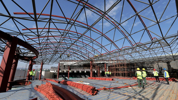 Heavy Duty Steel Structure Workshop With Bolt Connection And Heat Treated Steel Cladding
