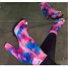 Buy cheap Colorful Tie Dye Open Toe Ladies High Heeled Boots With Side Zipper from wholesalers