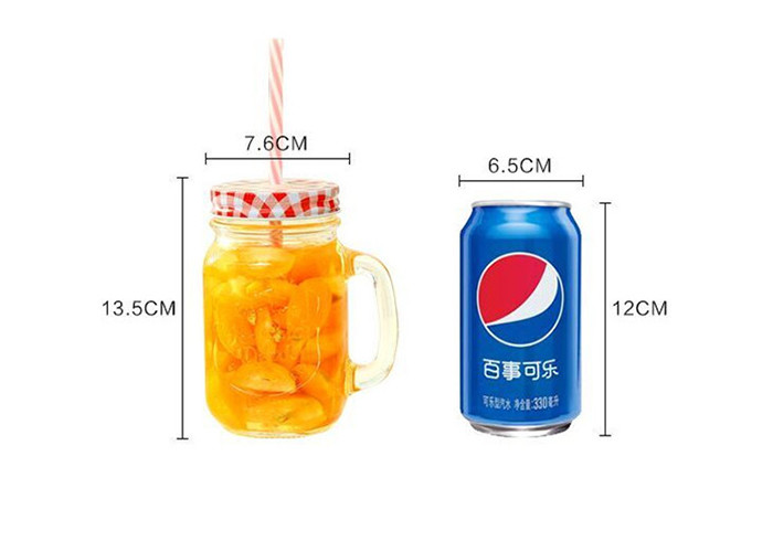 480ml Juice Empty Glass Containers Screw Metal Lid Eco - Friendly