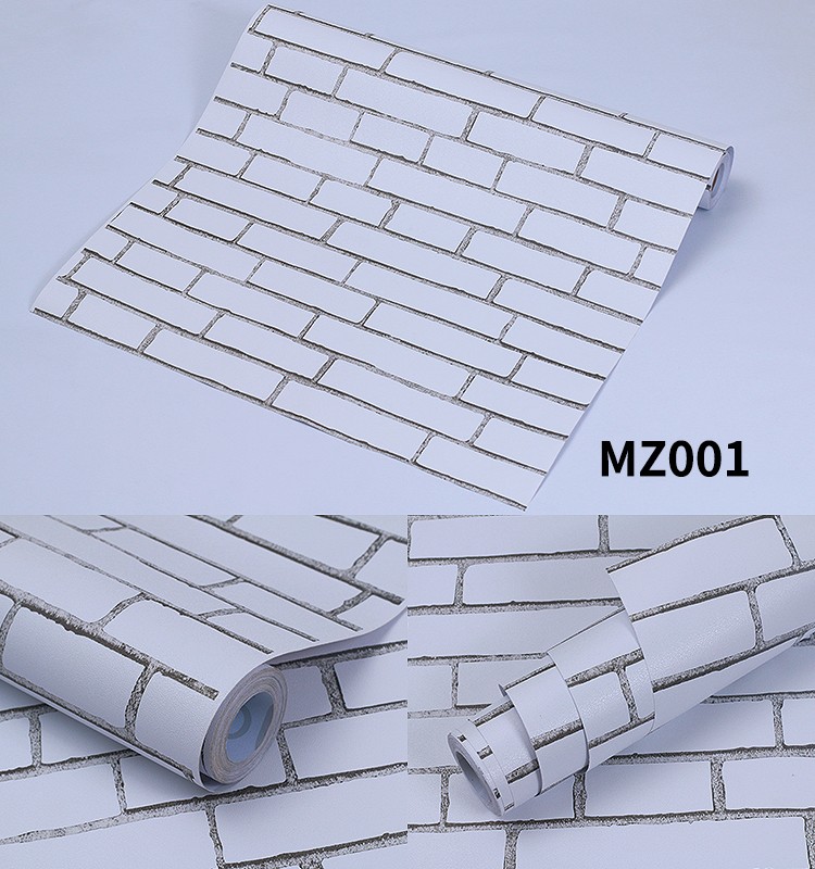 Vinyl Embossed 3D Brick Stone Wallpaper DIY 3D Effect Brick Stone Wallpaper