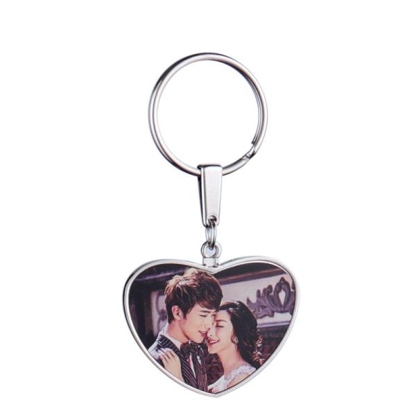 Promotional Blank Metal Keychain Double Sided Sublimation Heart Keychain Custom Keychains For Business