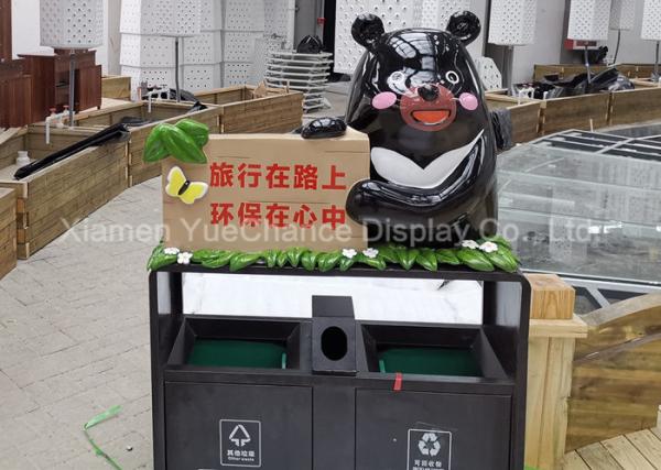 Buy cheap Public Shopping Centre Decorations Dustbin With Black Bear Statue from wholesalers