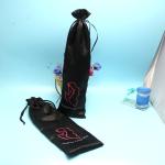 Thick Satin Pouches For Jewelry , Big Size Printed Party Drawstring Bags