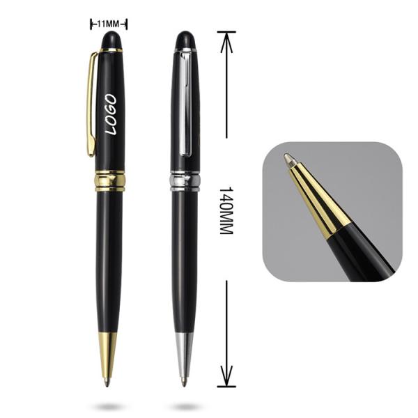 Buy cheap Personalized Black and Gold Roller Gel Pen with Custom Laser Logo Writing Length 240M from wholesalers