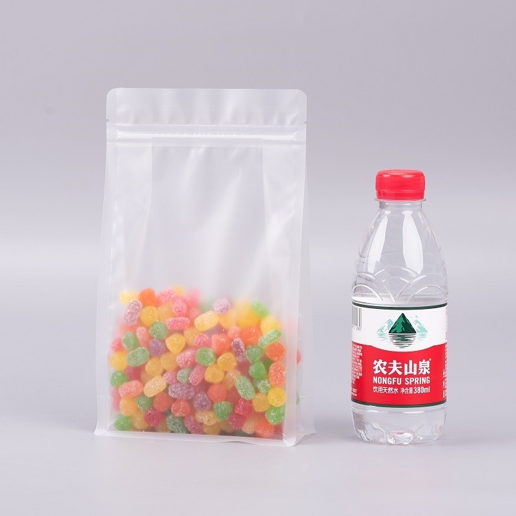 Food Grade Transparent Flat Bottom Plasatic Zipper Packaging Bag for Food