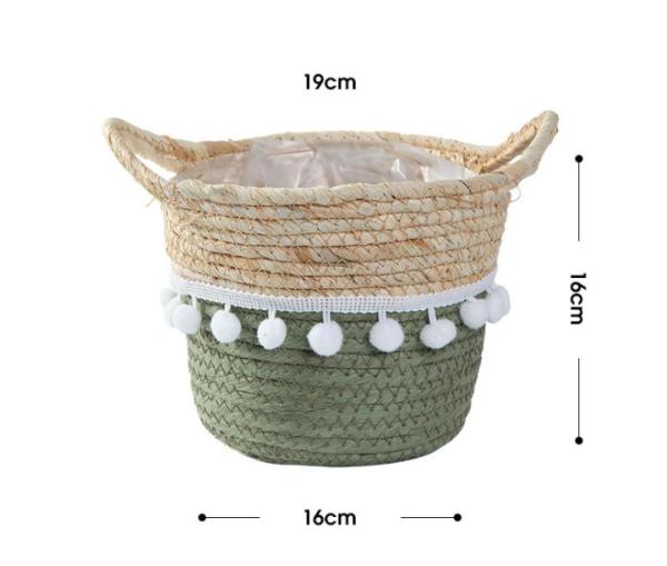 Handicraft Natural Seagrass Storage Basket With Handle ECO Friendly Kids Toy