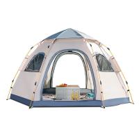 Buy cheap Hexagon 4 Person Camping Sun Shade Tents Outdoor Double Layer Rain Wind product