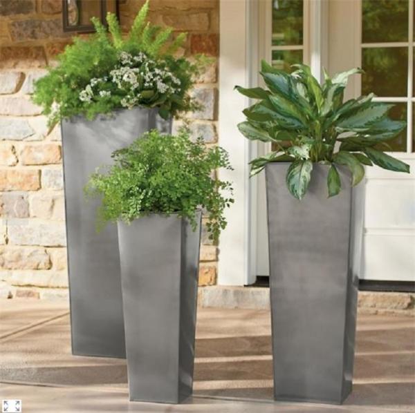 Buy cheap Contemporary Brushed Tapered Stainless Steel Planter Box For Indoor And Outdoor from wholesalers