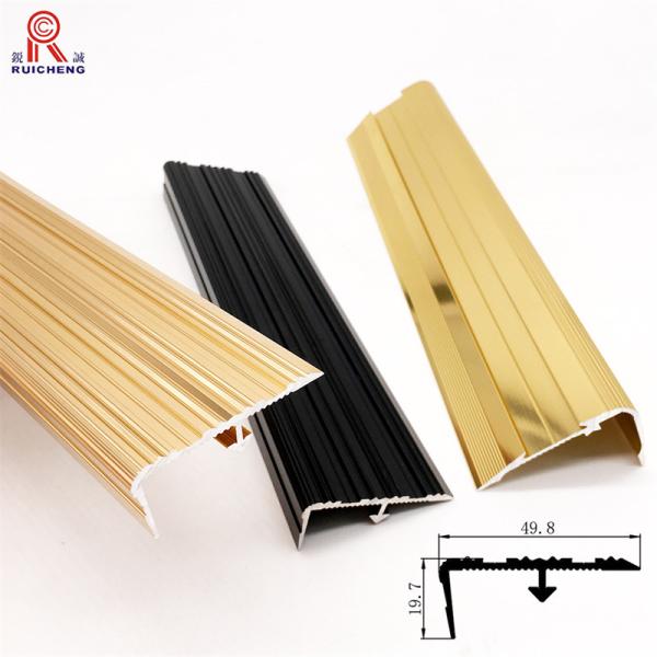 Buy cheap Rubber Insert Anodized Aluminum Stair Nosing Non Slip 0.4mm - 5mm Thickness from wholesalers