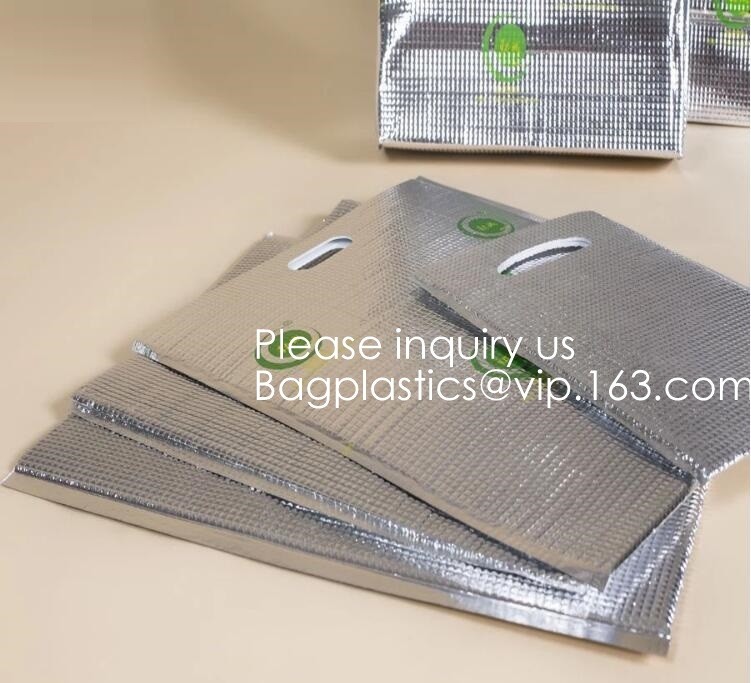 Insulated Thermal Non Woven Aluminum Foil Cooler Bag For Frozen Food,Reusable Insulated Aluminum Foil Thermal Lunch Cool