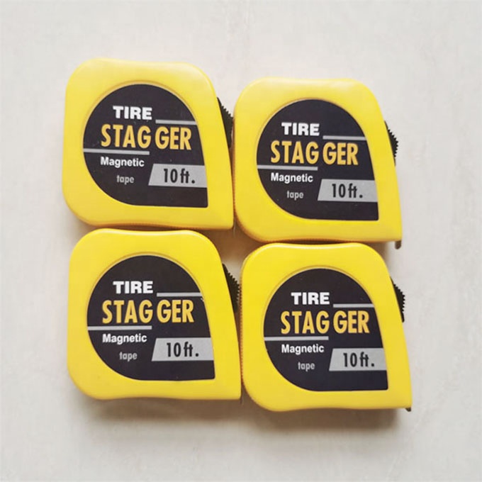 Universal Car Fitment Sprintcar Wingless Midget 1/4" x10' Tire Stagger Tape Measure with Standard OE NO. and Universal
