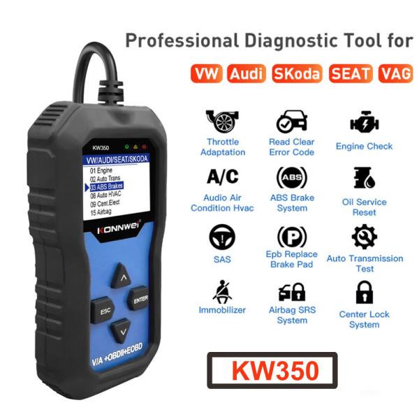Buy cheap OBD2 EOBD Full System Diagnostic Scanner Konnwei KW350 for Audi from wholesalers