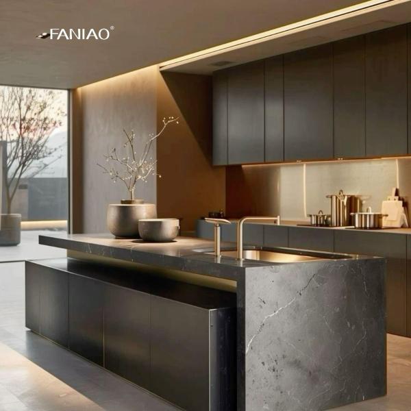 Buy cheap Cabinets Supplier Modern Island Kitchen Designs Complete Metal Laminate Glossy Kitchen Cabinets from wholesalers