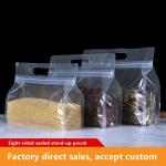 clear plastic Snack Zipper bag eight sides seal Zipper Block Square Flat Bottom