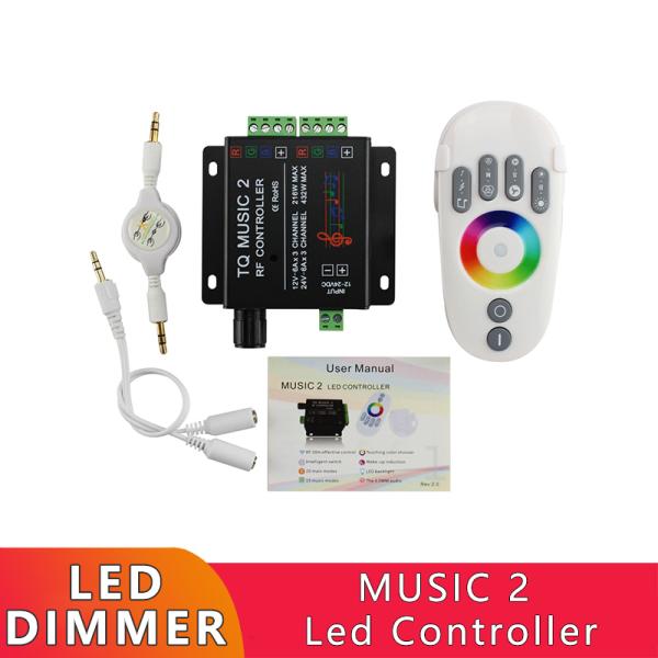 18A RGB Strip Light Music Controller , Touch RF Wireless Remote LED Controller