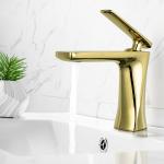 Sanitary Ware Mixer Faucets Golden Color Single Handle Water Basin Sink Taps for