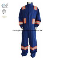 Buy cheap Blue Cotton Fr Reflective Coveralls / Flame Resistant Insulated Coveralls product