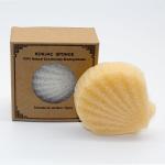 Purple Vegetable Fiber Shell Shaped Sponge 100% Pure Natural Konnyaku Sponge