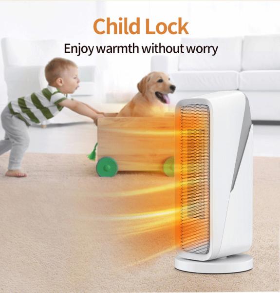 Waterproof Portable Electric Fan Heater With Timer 1-4h Ceramic PTC Heating