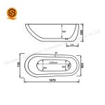 Italy Style Artificial Stone Bathtub White Freestanding Bath