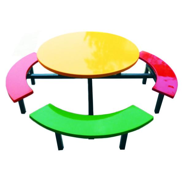 Buy cheap Fiberglass Removable Round Dining Table Set With Eight Seats from wholesalers