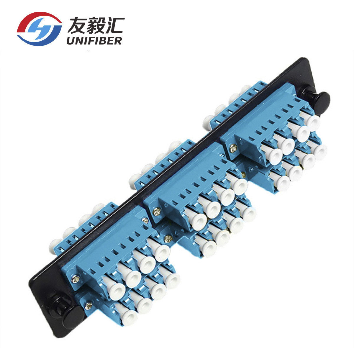 6 Ports Quad LC 24fibers OS2 SPCC Fiber Adapter Plate