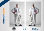 Liquid Resistant Disposable Coveralls With Hood , Protective Coverall Suit