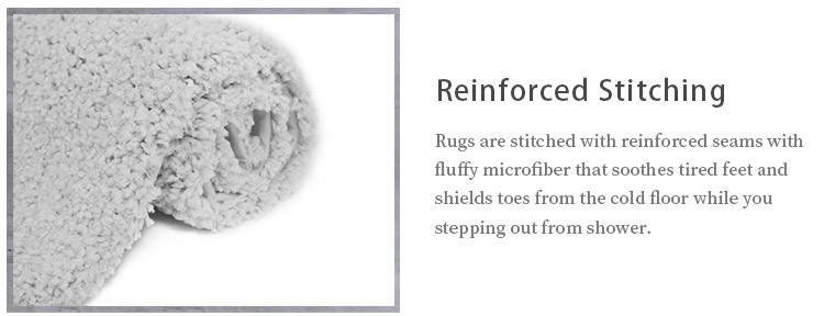 Slip Resistant Faux Wool Microfiber Shower Mat Rectangle Shape
