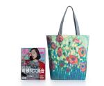 Digital painting flowers calico shoulder portable handbag shoulder bag