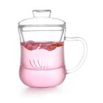 Heat Resistant Glass Tea Infuser Cup Filtering Thicker Flower Tea Cup With