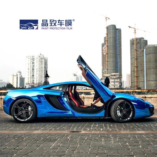 Derek Blue Car Care Product Stretchable Chrome Vinyl Wrap As Mirror Film 1.52