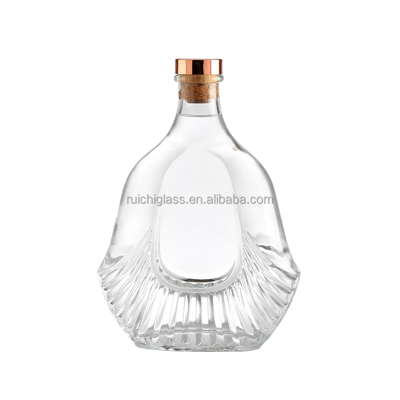 500mL 750mL Custom Wine Liquor Glass Bottle with Cap and Super Flint Glass Industrial