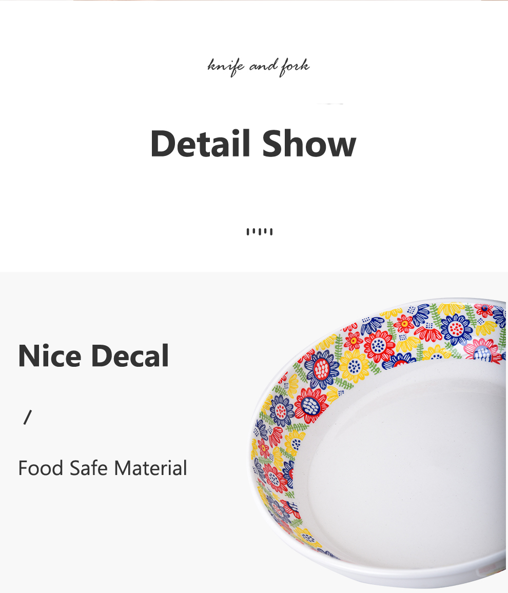 Dinnerware Sets Floral Dinner Plate Ceramic Designed With Cartoon Style