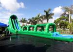 Attractive Commercial Outdoor Giant Long Green Inflatable Water Slide slip and