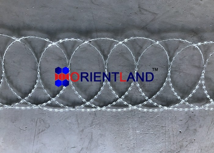 15m Hot Dipped Galvanized Flat Wrap Razor Wire Coils 500mm Height