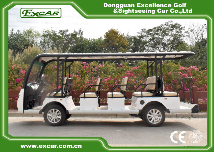 White Electric Sightseeing Cart For 14 Person 4500 * 1500 * 200 MM
