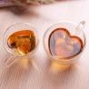 Buy cheap 180ml Heat Insulated Personalized Glass Cup Heart Shape Double Wall Glass Cup from wholesalers