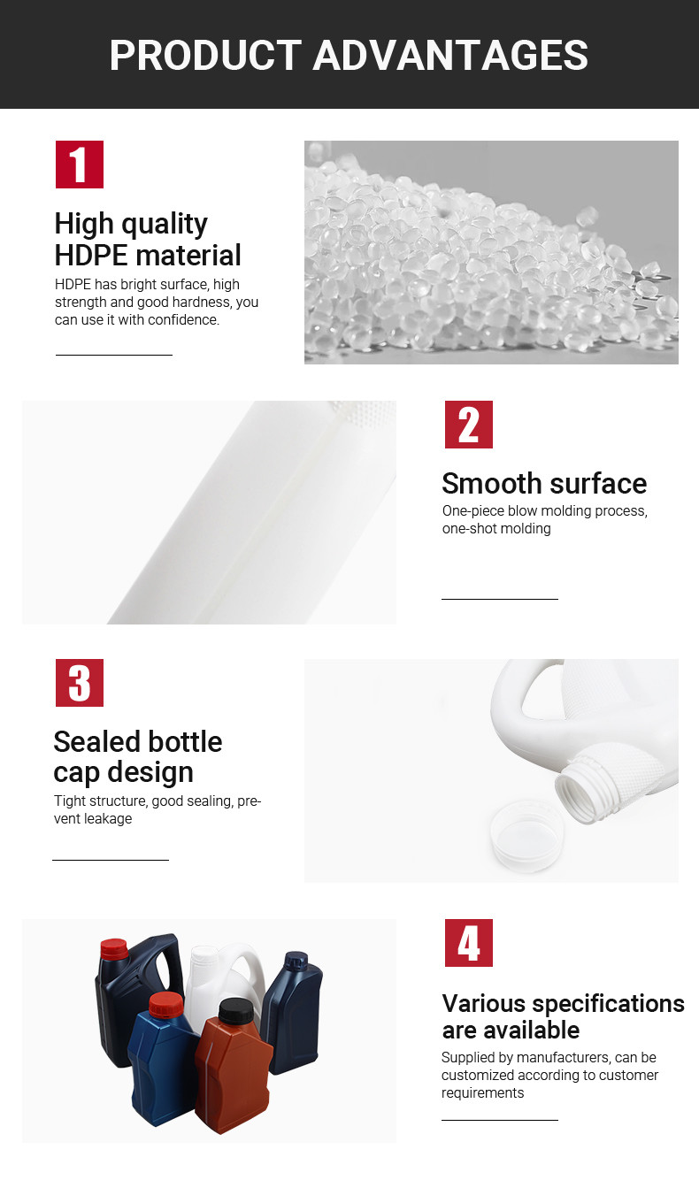 SGS 1000ml Engine Oil Bottle Empty HDPE Motor Oil Container