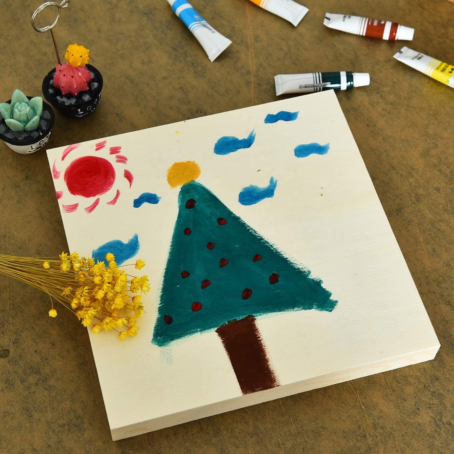 Unpolished wood cradle painting board is suitable for art and handicrafts wood canvas board