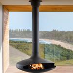 Black 800mm Suspended Wood Fireplace For Party