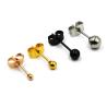 Buy cheap Surgical Steel Silver,Black,Gold&Rose Gold Color Ball Stud Earrings Punk Ear Tragus Ear Piercing Fake Taper For Women from wholesalers