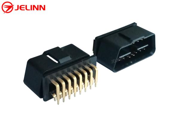 Buy cheap OBD2 OBDII J1962 Male Connector Plug 16 Pin With Right Angle 90 Degree Pins Gold Plating from wholesalers