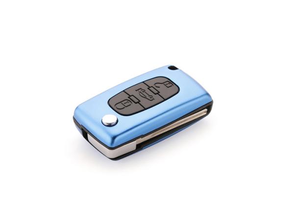Buy cheap Car Key Case Shell Aluminum Folding Remote Shell For Peugeot Blue Peugeot Key Shell from wholesalers