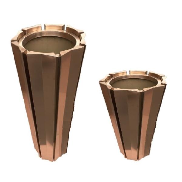 Buy cheap Public decorative octagonal shiny flower pot steel planter from wholesalers