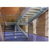 Buy cheap Indoor Design Stairs Glass Straight Flight Staircase Multi Treads Customizable from wholesalers