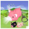 Buy cheap New creative gift product cartoon animal pig led light keychain keyrings with sound from wholesalers