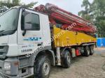 2020 Used 56m Truck Mounted Concrete Boom Pump for Red Semi-Dry Shotcrete and